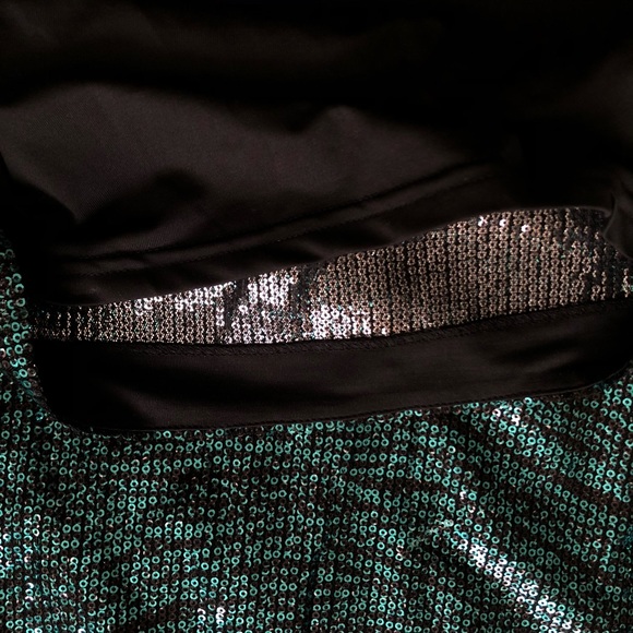 GUESS Teal Sparkly Sequin Mini Dress Sleeveless - Picture 5 of 6